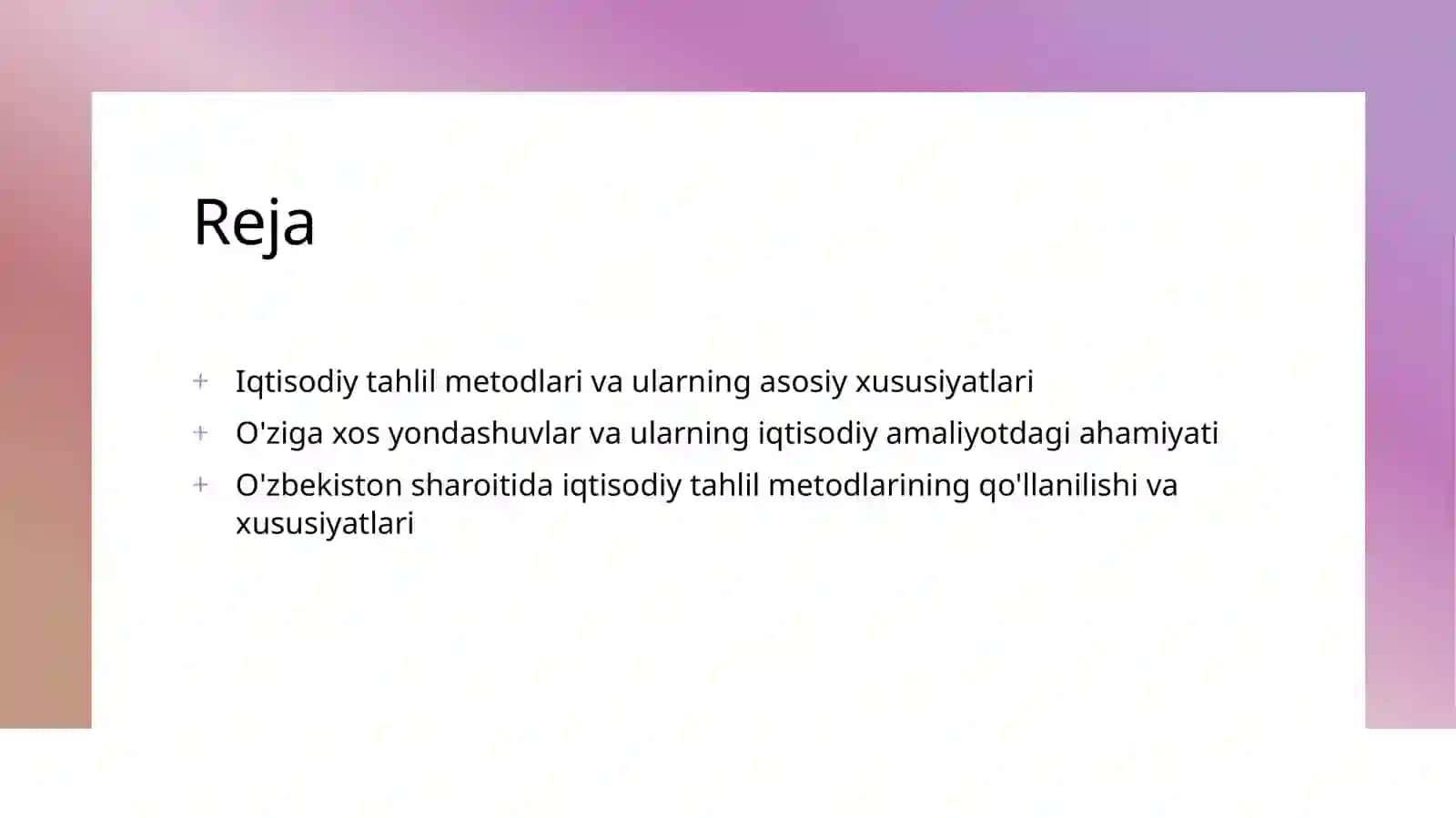 Iqtisodiy tahlil fanining metodi va uning oʻziga xos xususiyatlari 2
