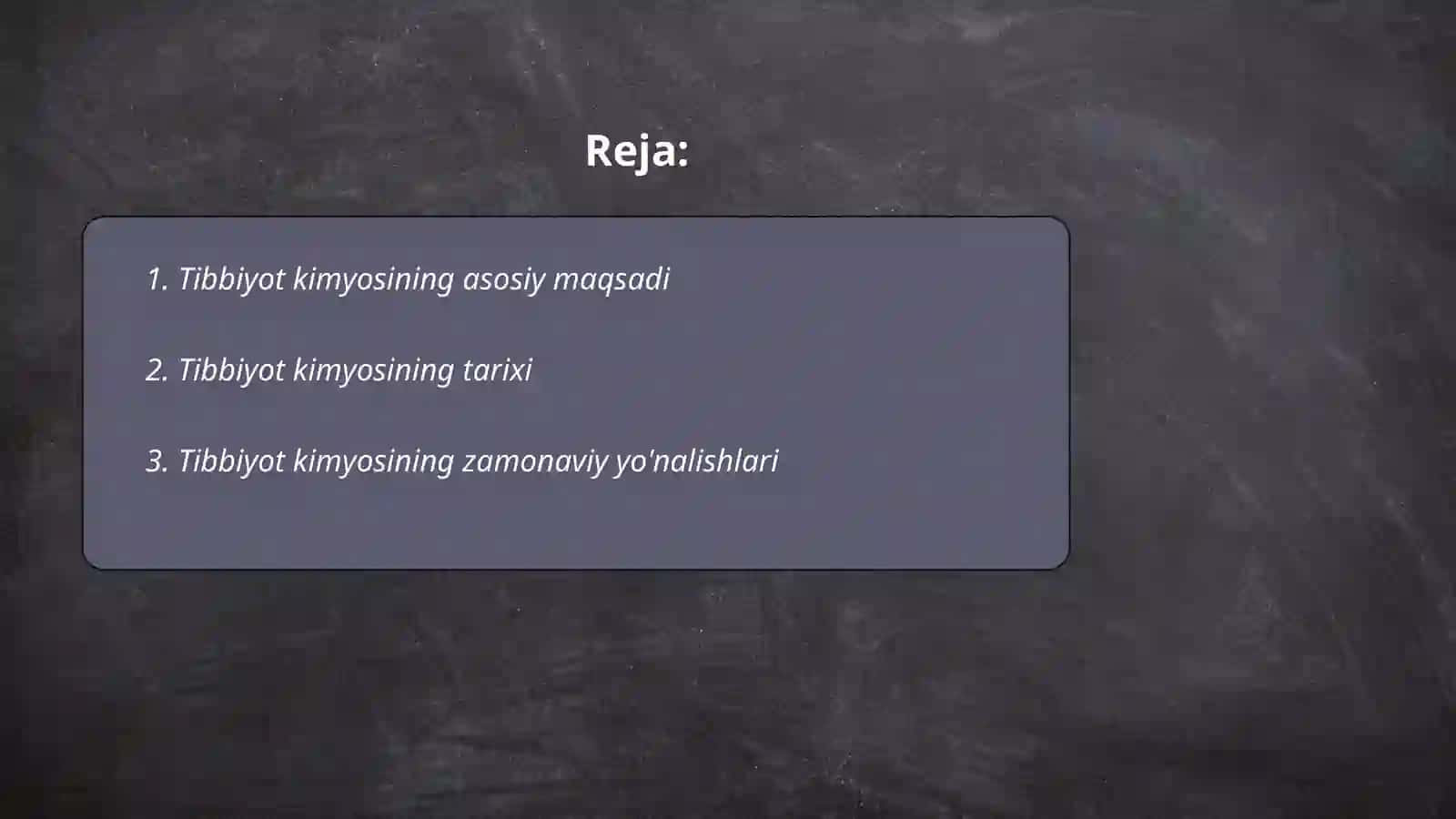 Tibbiyot kimyosining asosiy maqsadi 2