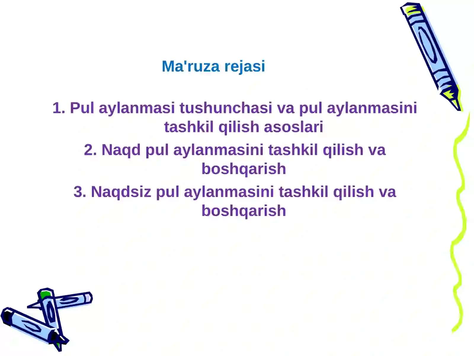 Pul aylanmasi va uning tarkibi 2