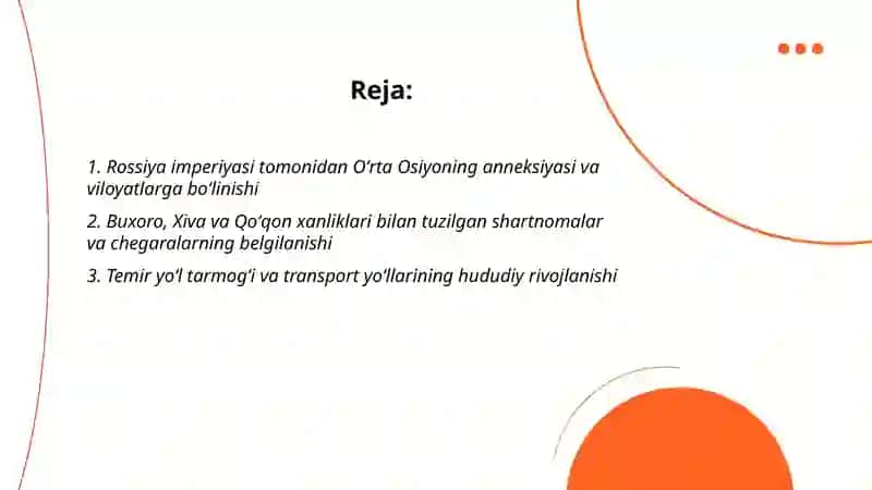 O'rta Osiyoning Rossiya imperiyasi boshqaruvi davridagi tarixiy geografiyasi 2
