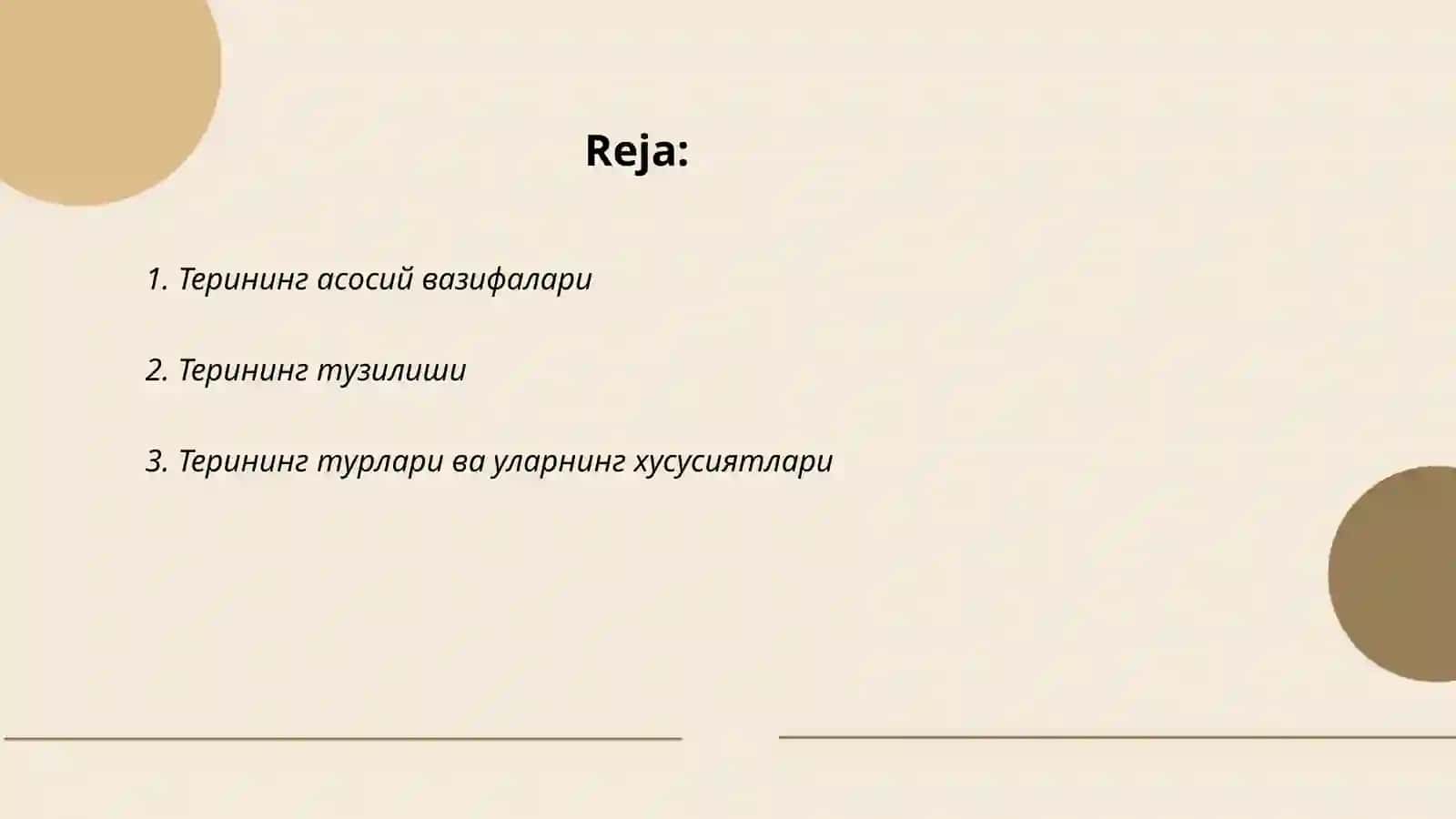 Терининг асосий вазифалари 2