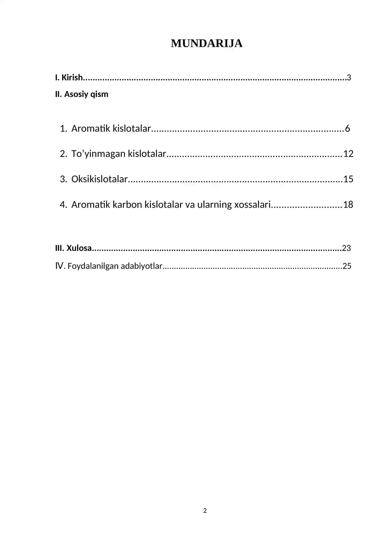 Aromatik kislotalar va ularning xususiyatlari 2
