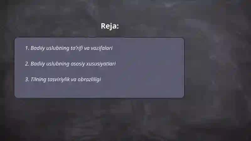Badiiy uslub va uning xususiyatlari 2