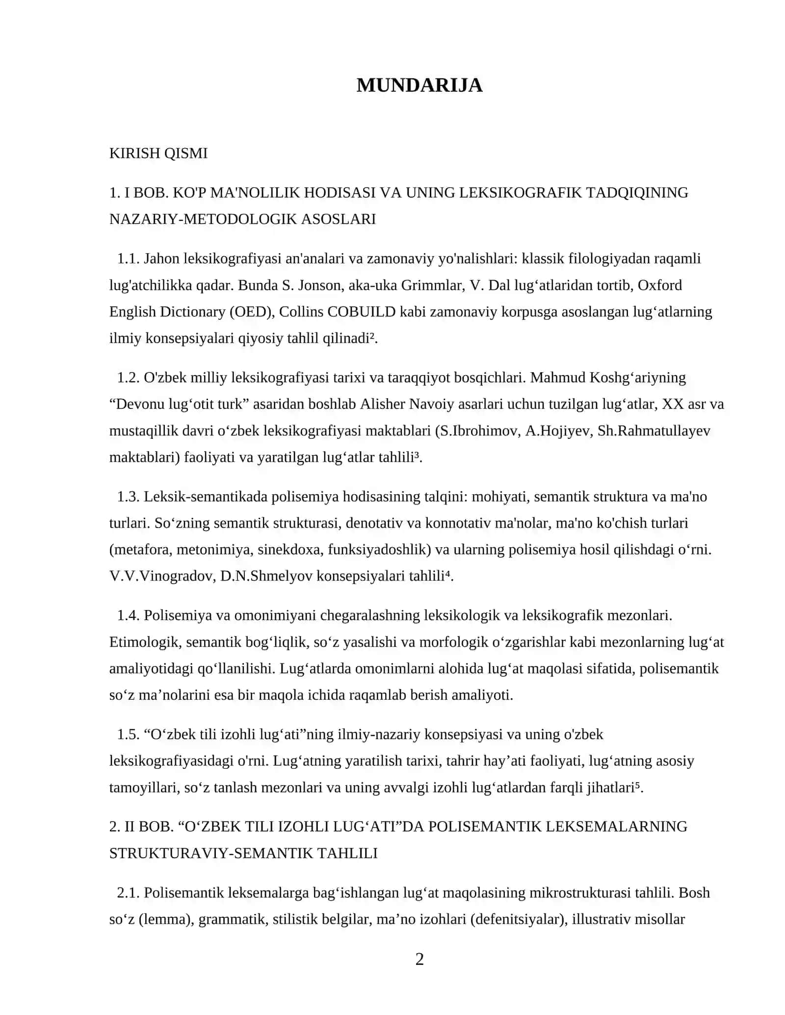 O‘ZBEK TILI IZOHLI LUGATIDA KO‘P MA'NOLI LEKSEMALARNI BERISHNING LEKSIKOGRAFIK ASOSLARI 2
