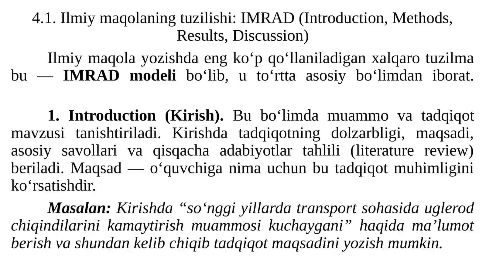 Akademik maqolayozish: IMRAD modeli asosida 2