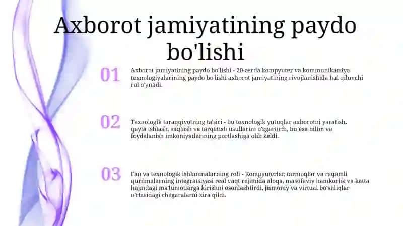Axborot Jamiyatini Yuzaga Kelishida Fan Va Texnika Yutuqlarining TaʼSiri 2