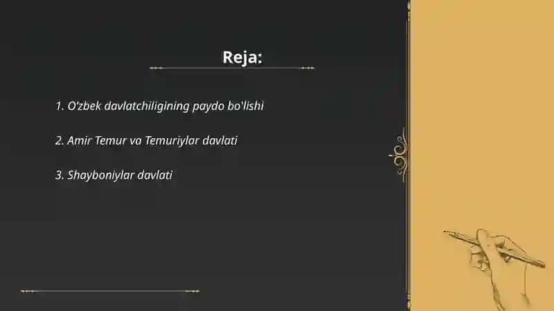 Ozbek davlatchiligi va uning tarixiy bosqichlari 2