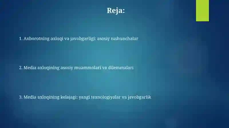 Media vositalarida axborotning etikasi va maʼsulyati 2