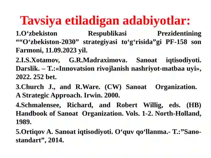 Sanoatning milliy iqtisodiyotdagi roli va o’rni 2