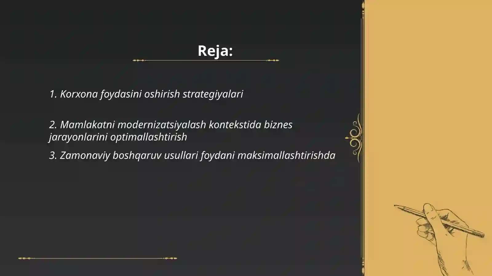 Korxona foydasini oshirish strategiyalari 2