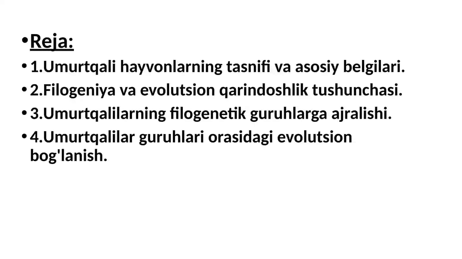 Umurtqali hayvonlarni bir-biri bilan filogenetik bog'lanishi 2