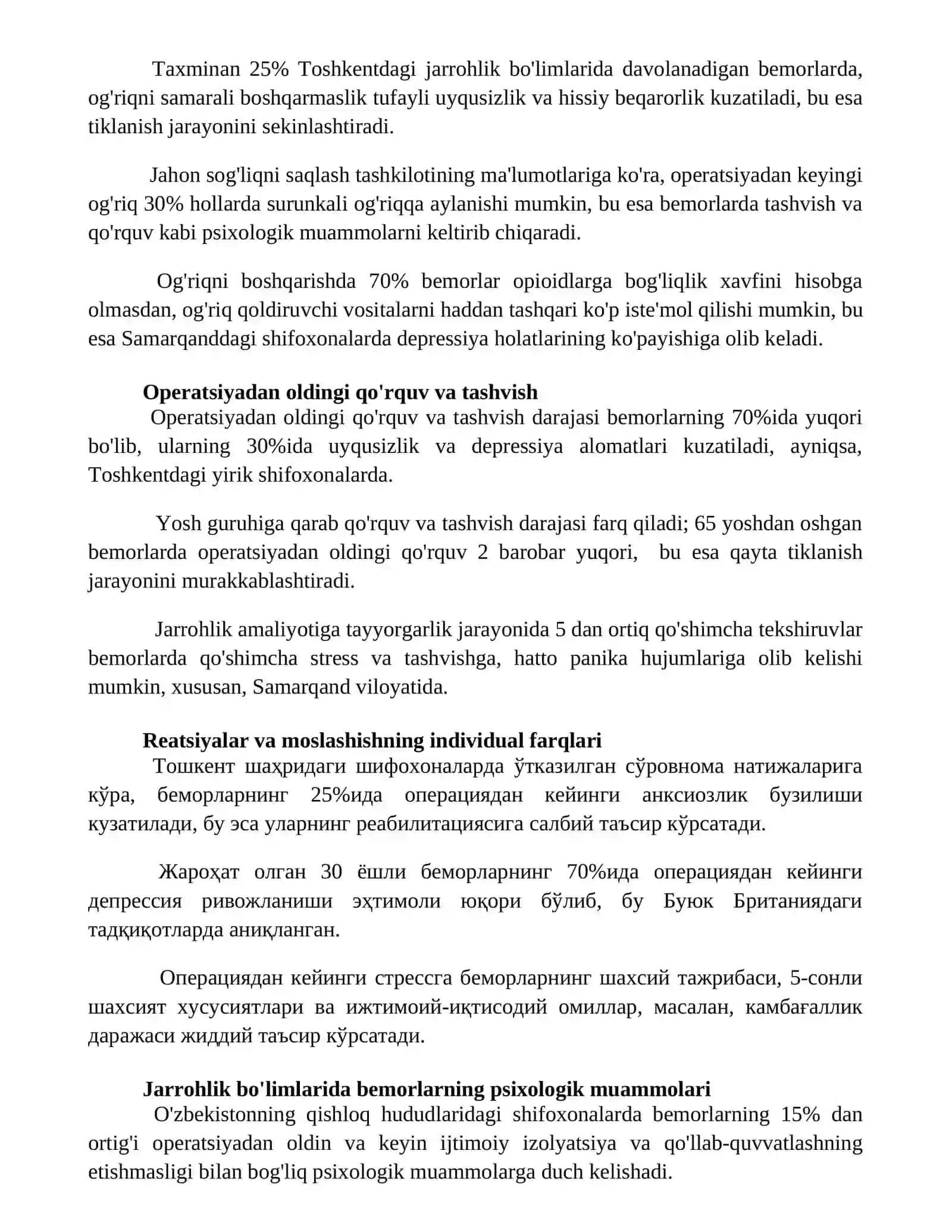Jarrohlik bplimlaridagi bemorlar psixologiyasi masalalari 2