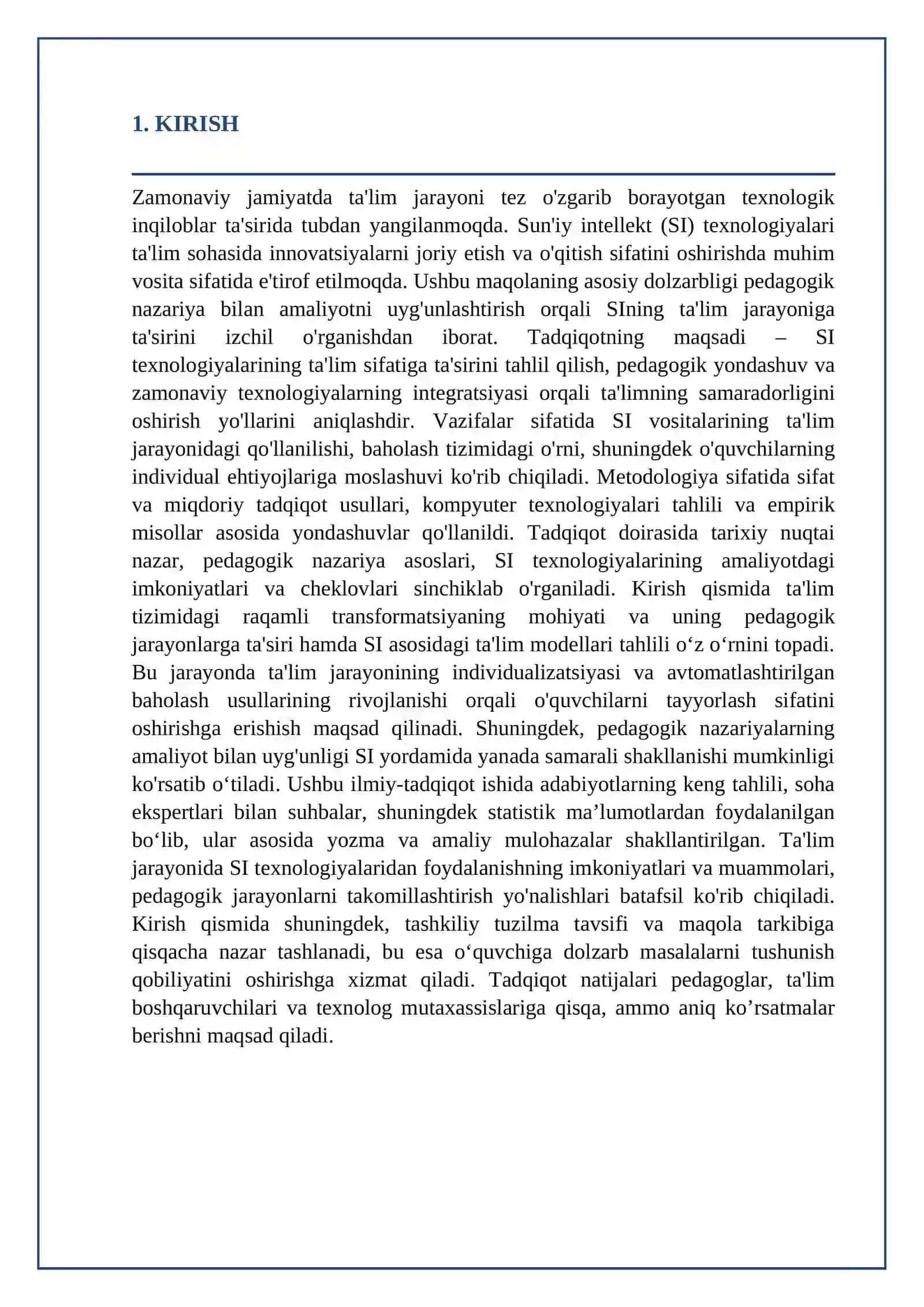Sun'iy intellektning ta'lim jarayoniga ta'siri: pedagogik nazariya va amaliyot uyg'unligi 2
