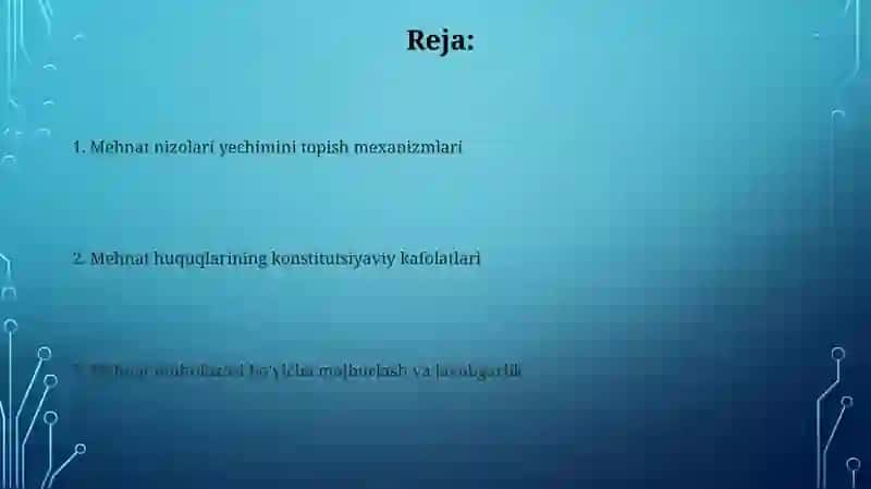 Mehnat muhofazasi masalalarini hal qilishda O'zbekiston Respublikasi Konstitutsiyasining ahamiyati 2