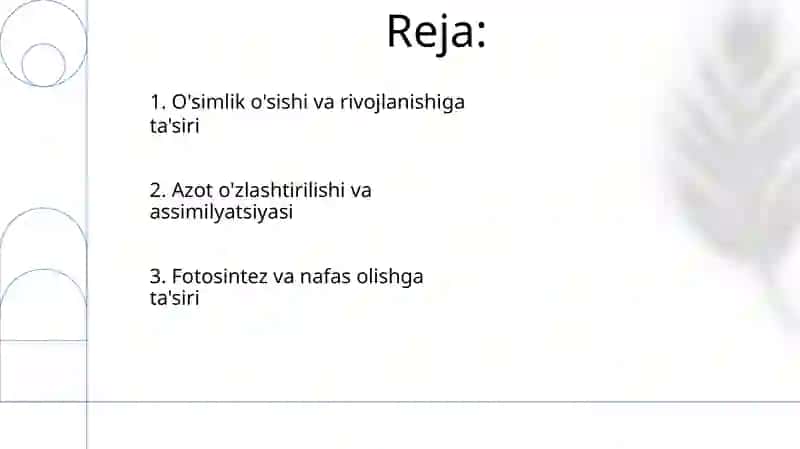 Azotning oʻsimliklardagi modda almashinuviga ta'siri 2
