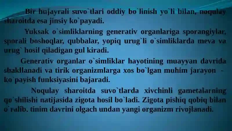 O`simliklarning  generativ  organlari  filogenezi 2