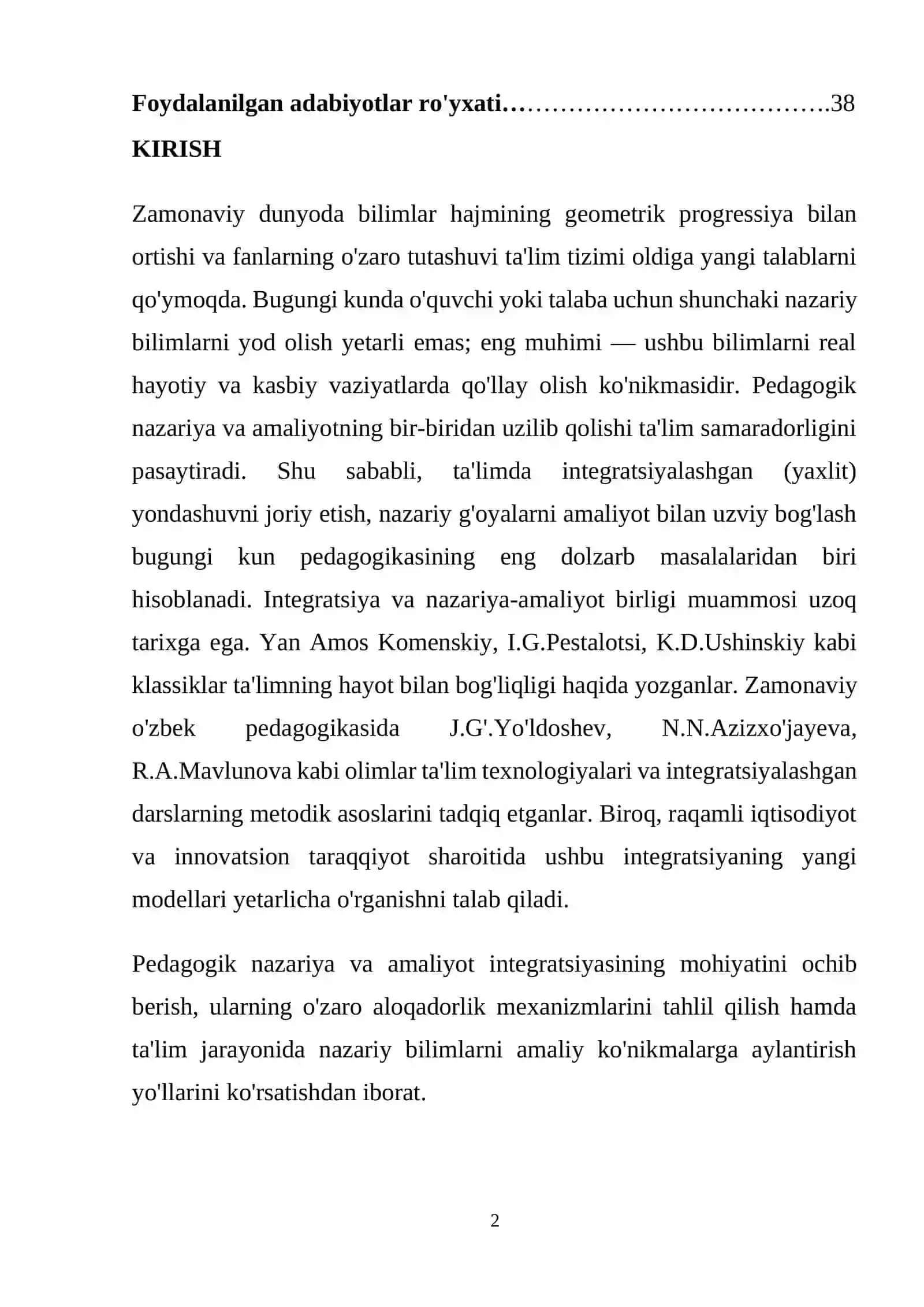 PEDAGOGIK NAZARIYA VA AMALIYOTDAGI INTEGRATSIYA 2