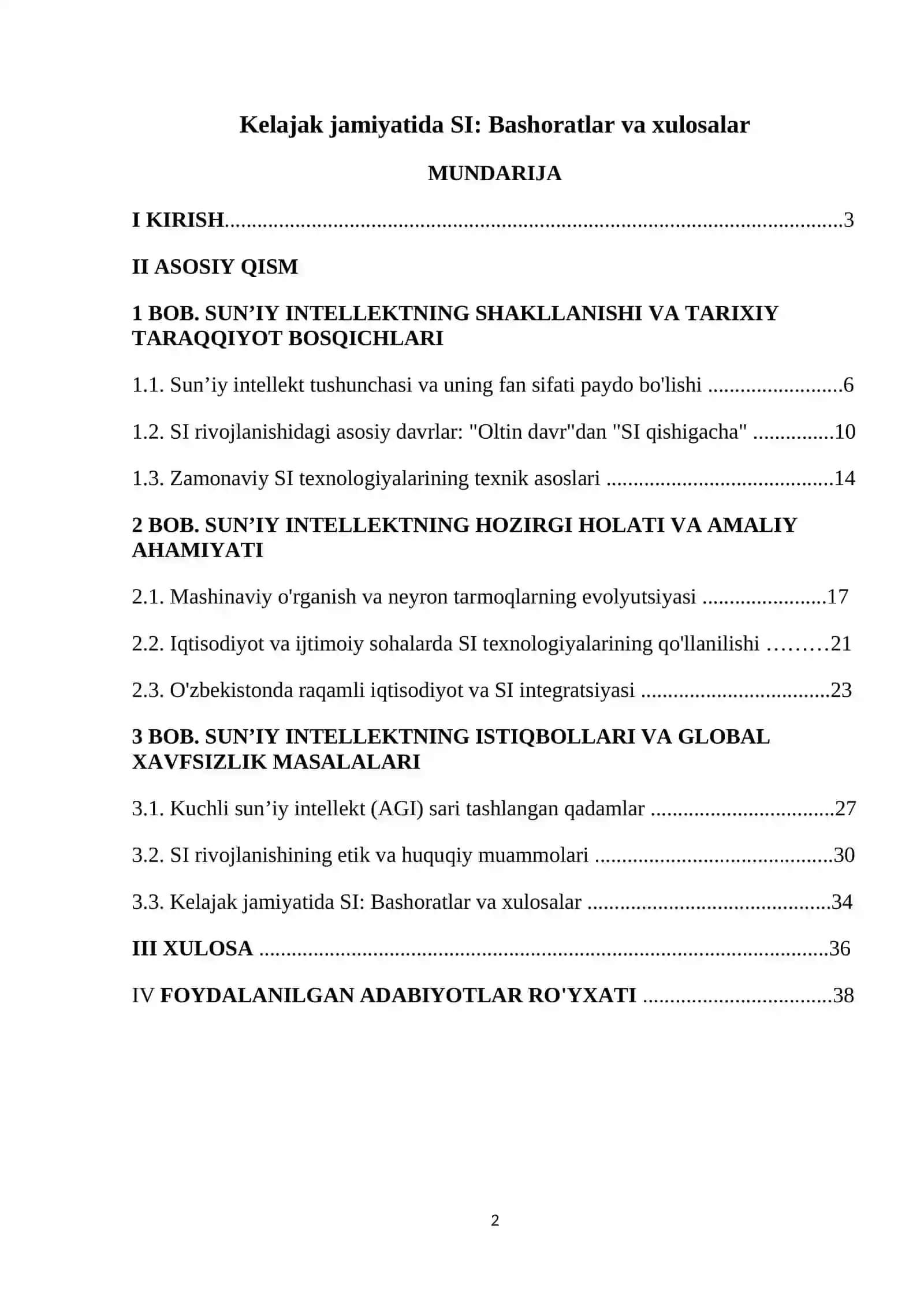 Kelajak jamiyatida SI: Bashoratlar va xulosalar 2