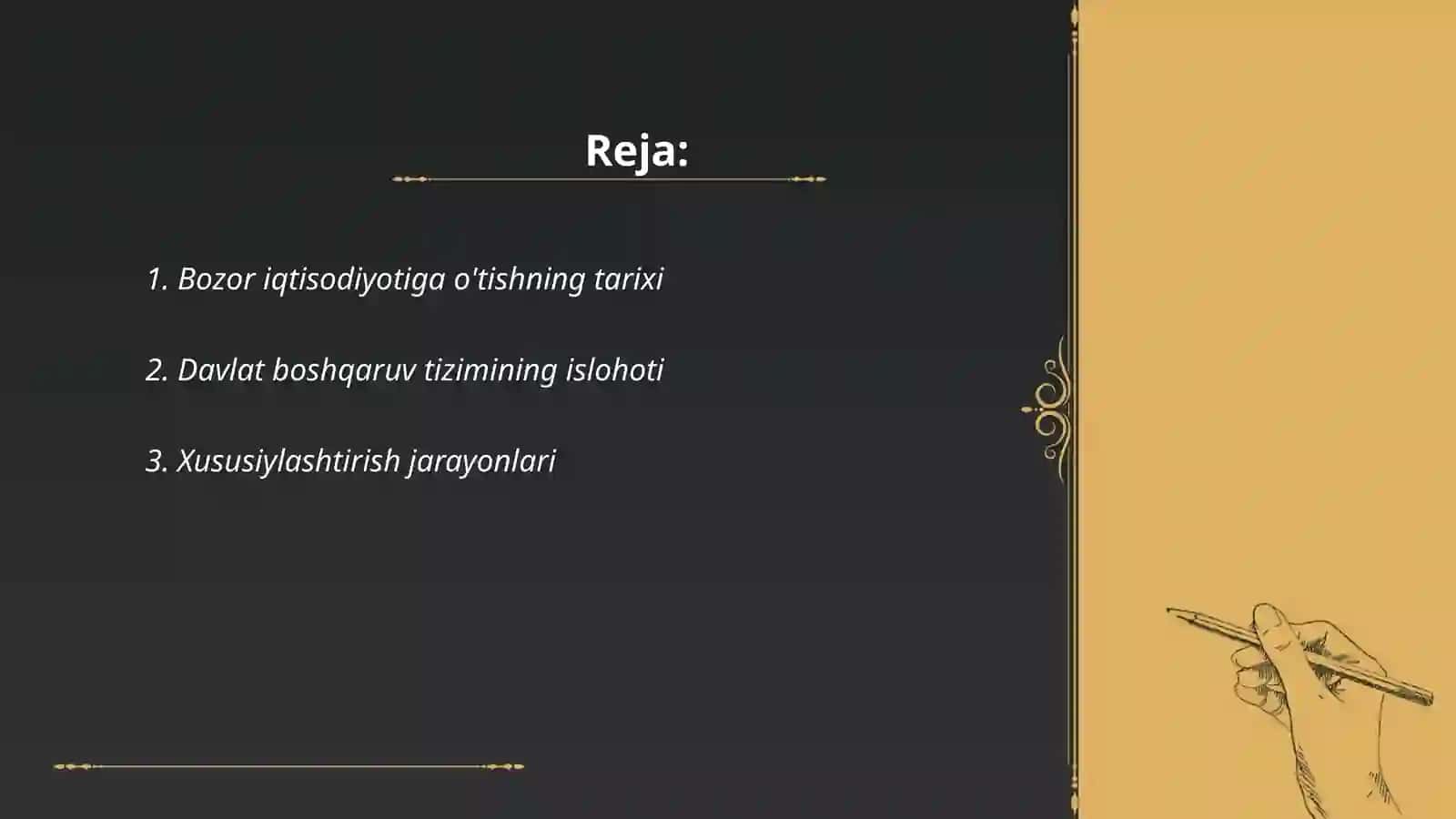 Oʻzbekistonda bozor iqtisodiyotga oʻtish sharoitida davlatning ichki siyosati 2