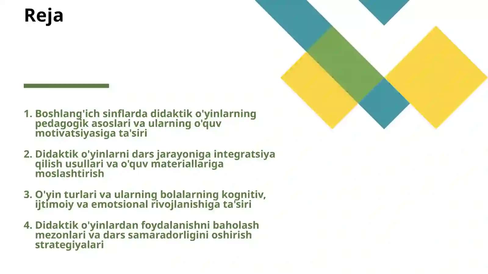 BOSHLANG'ICH SINF DARSLARI JARAYONIDA DIDAKTIK O'YINLARDAN FOYDALANISH 2