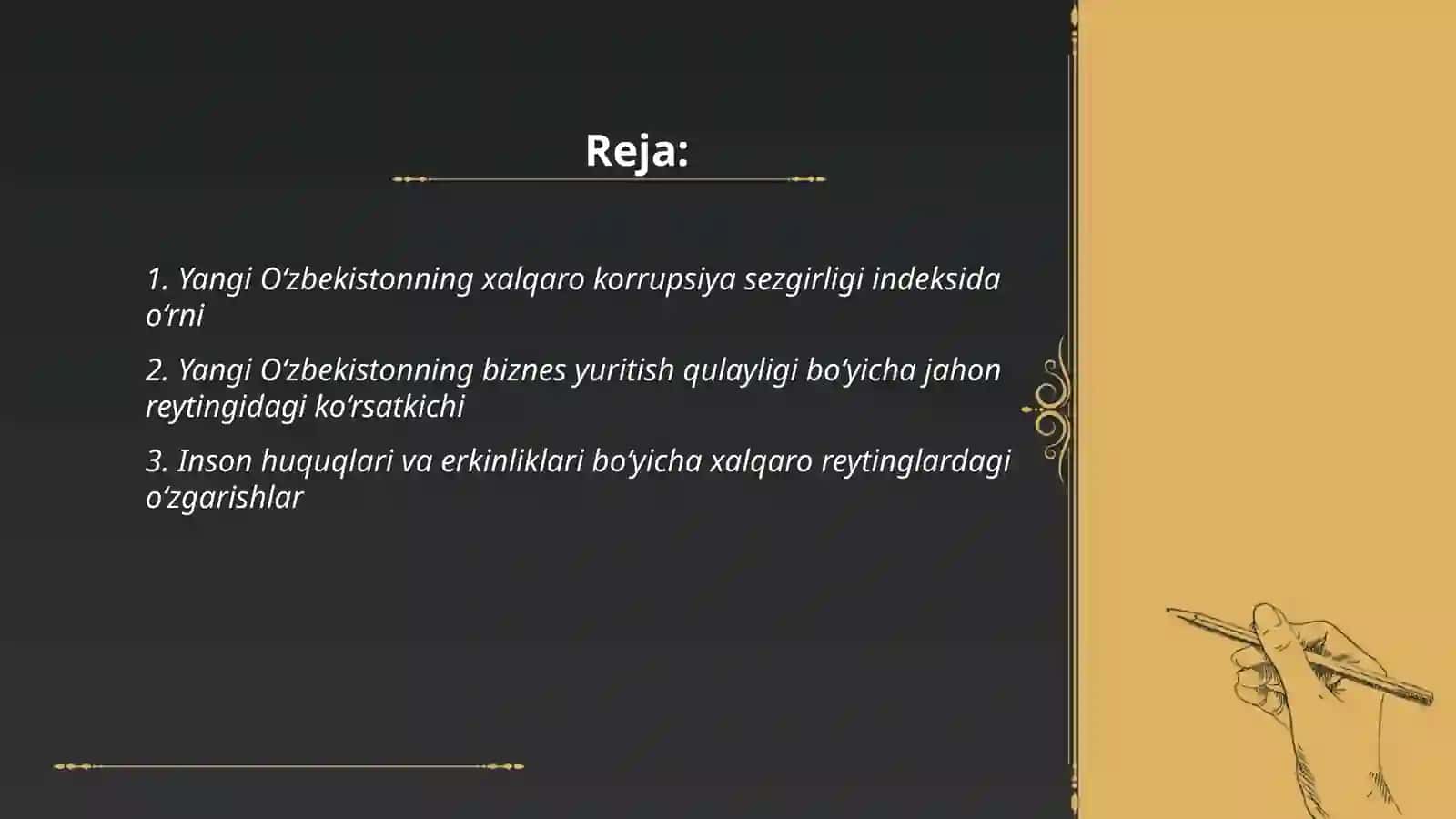Yangi O‘zbekiston ijtimoiy-siyosiy, iqtisodiy va madaniy hayotidagi o‘zgarishlar 2