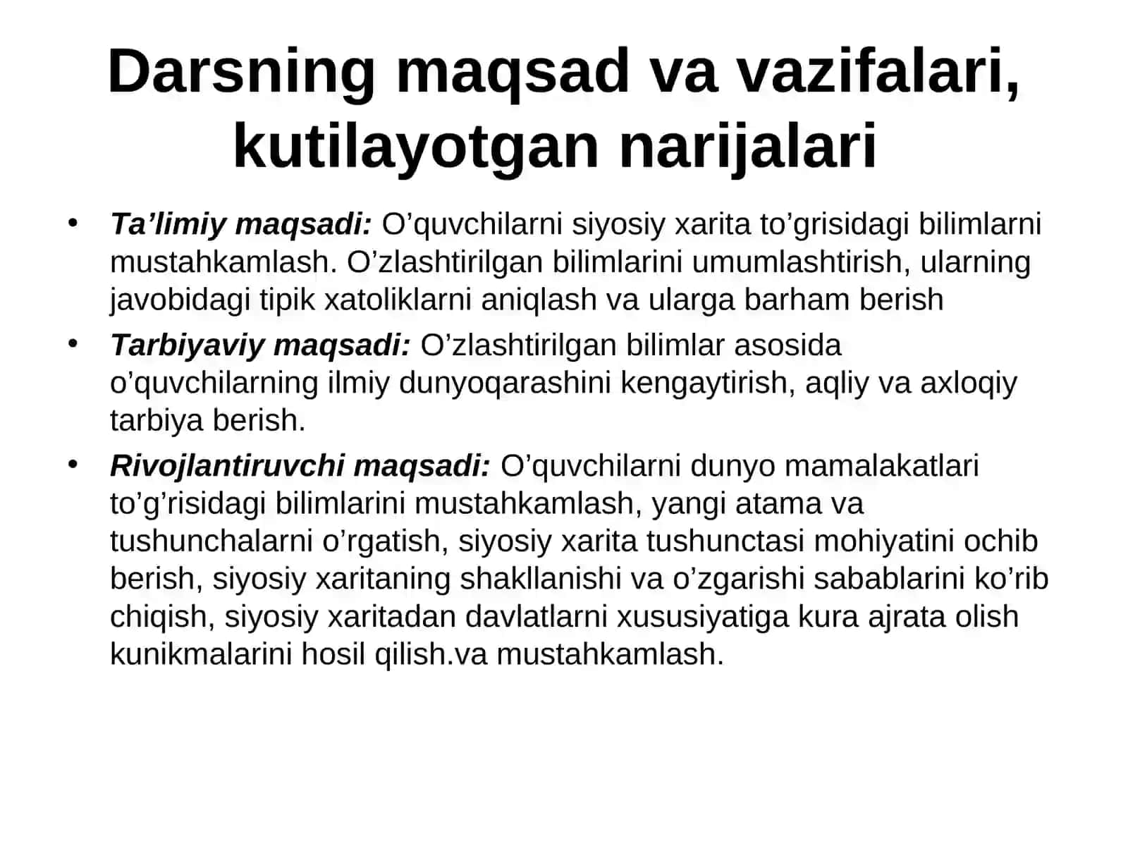 Dunyoning siyosiy xaritasi(ochiq dars) 2