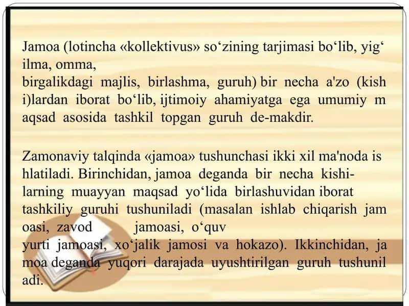 Jamoani Shakllantirishning Istiqboll Rejalari 2