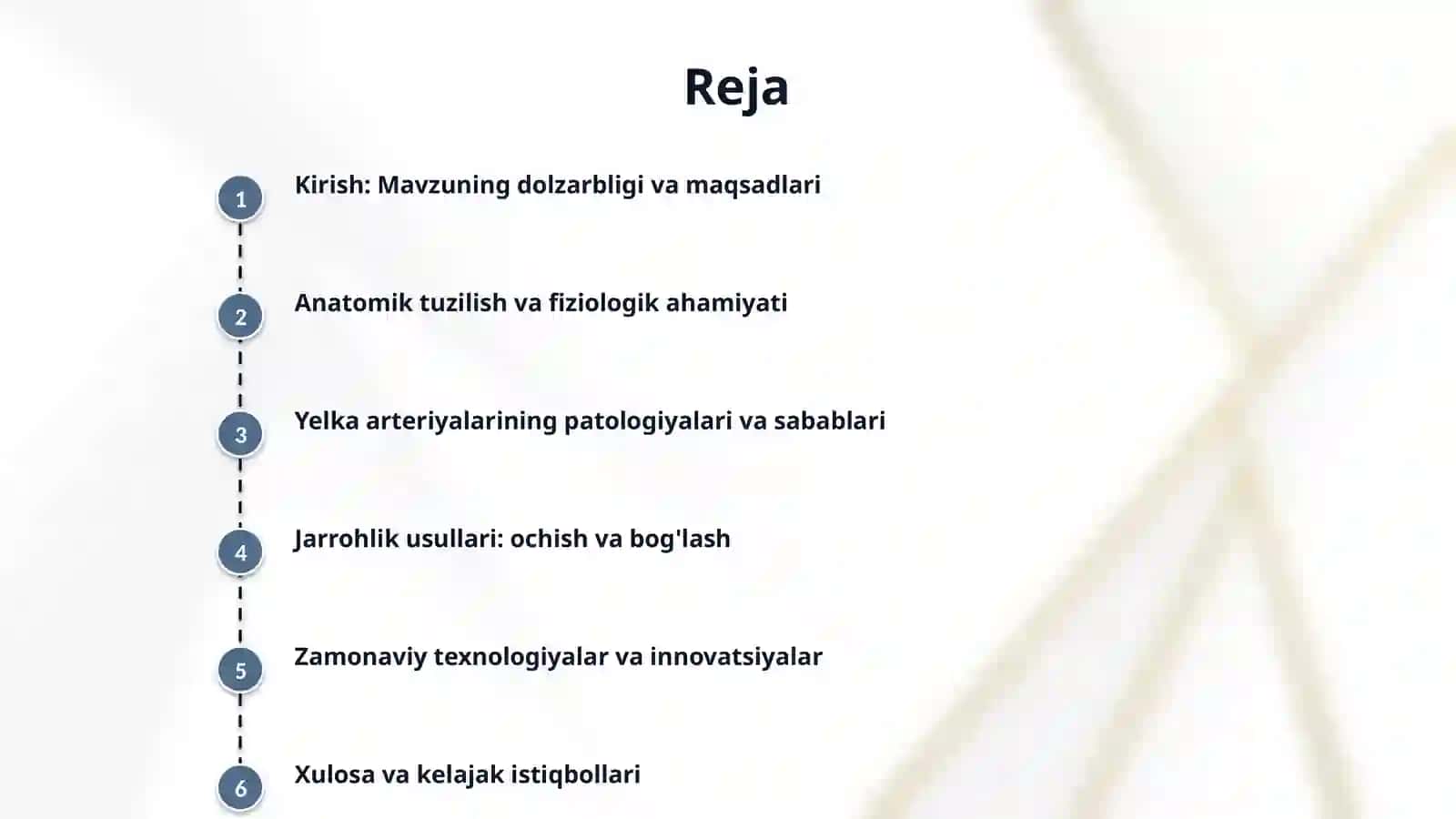Yelka bilak arteriyalarni ochish va bogʻlash mavzusida slayd 2