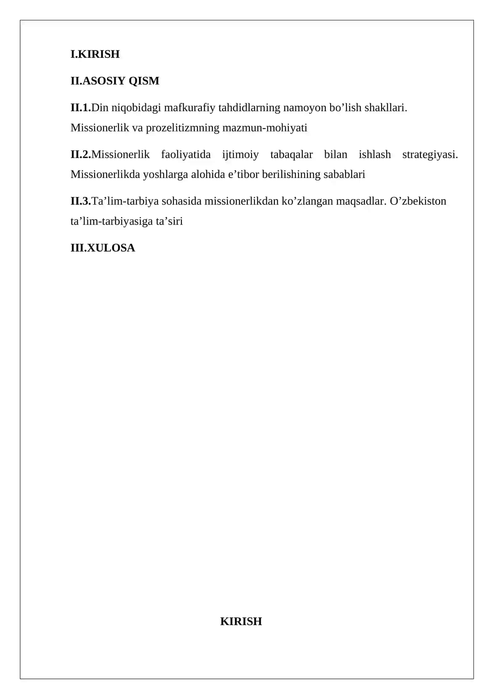 O’zbekistonda faoliyati kuzatilayotgan missionerlik harakatlari va ular faoliyatining oqibatl 2