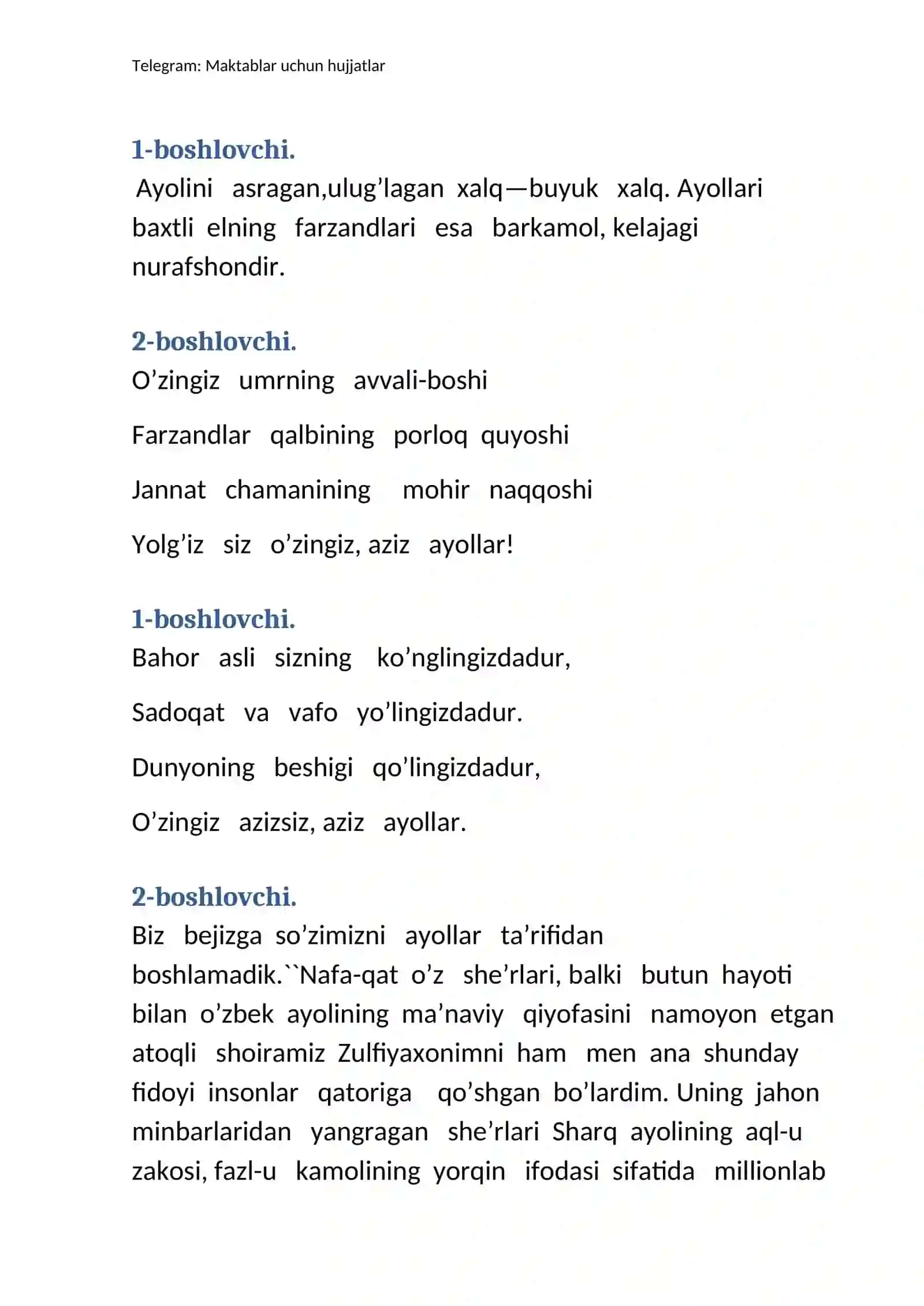 Zulfiyaxonim izdoshlari 2