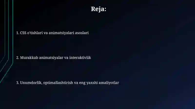CSS ANIMATSIYALAR VA TRANZAKSIYALAR 2