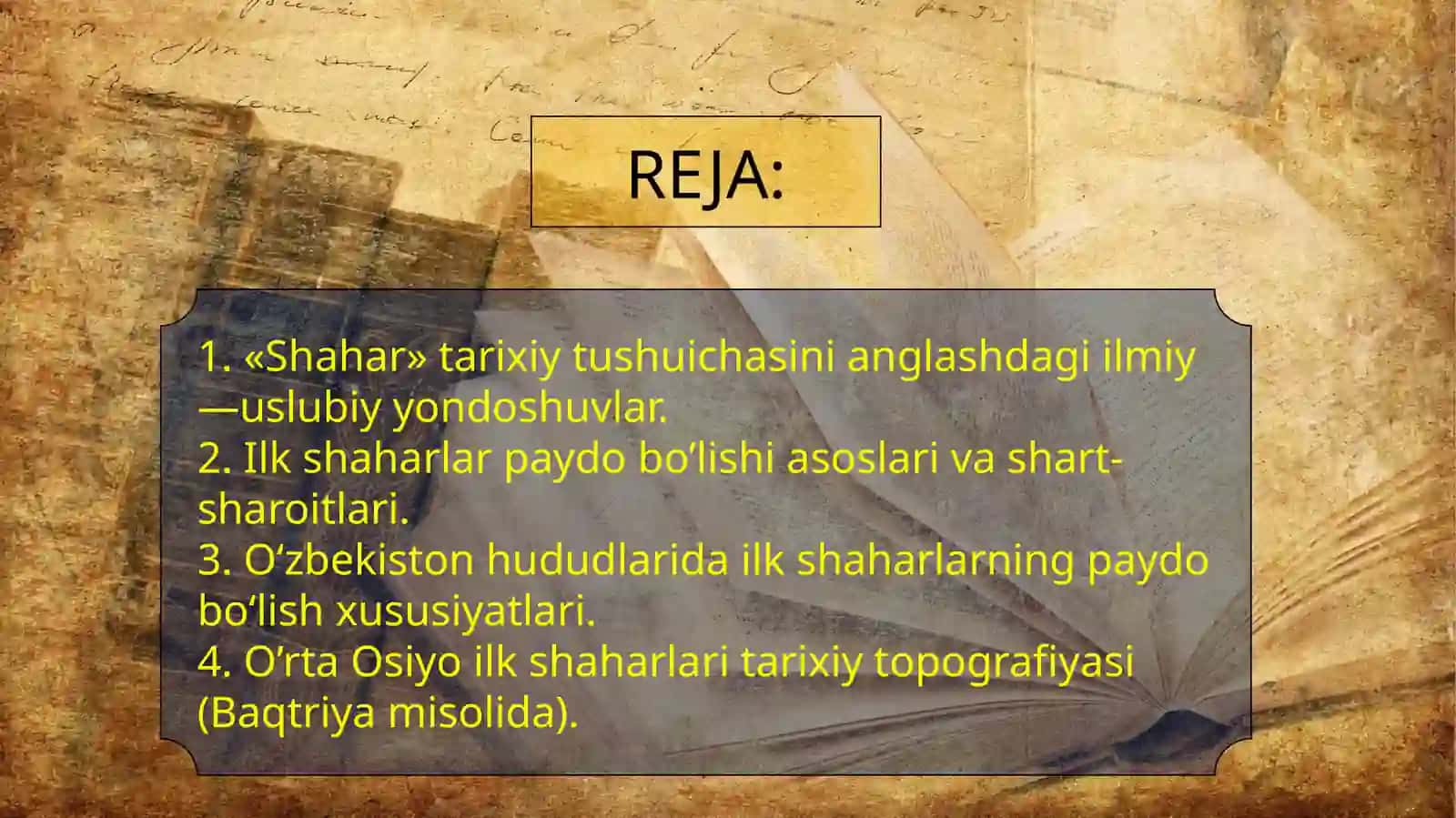 O‘RTA OSIYODA BINOKORLIKNING RIVOJLANISHI VA ILK SHAHARLARINING TARIXIY TOPOGRAFIYASI 2