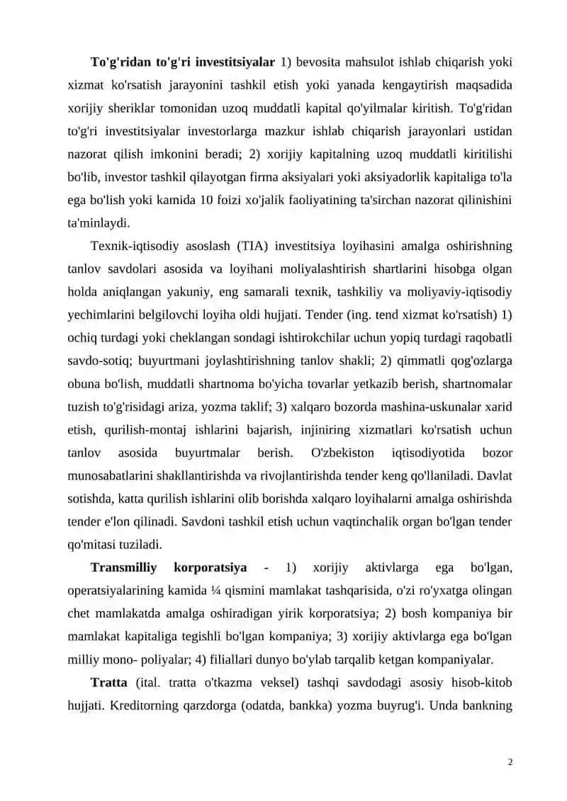 INVESTITSIYANING MOHIYATI MANBALARI VA SHAKLLARI 2