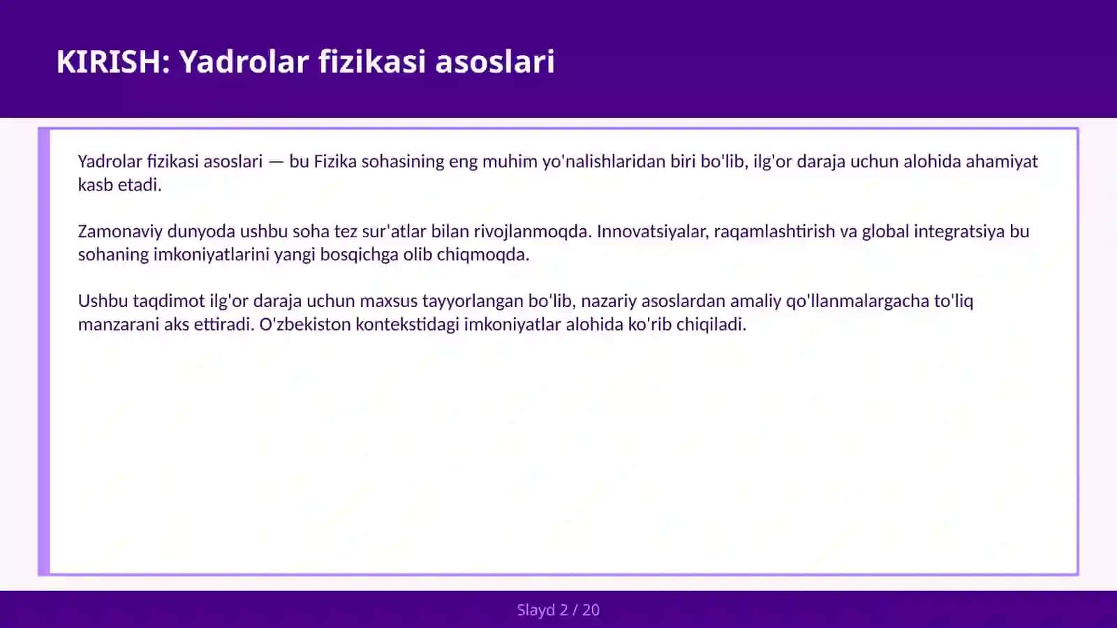 Yadrolar fizikasi asoslari 2