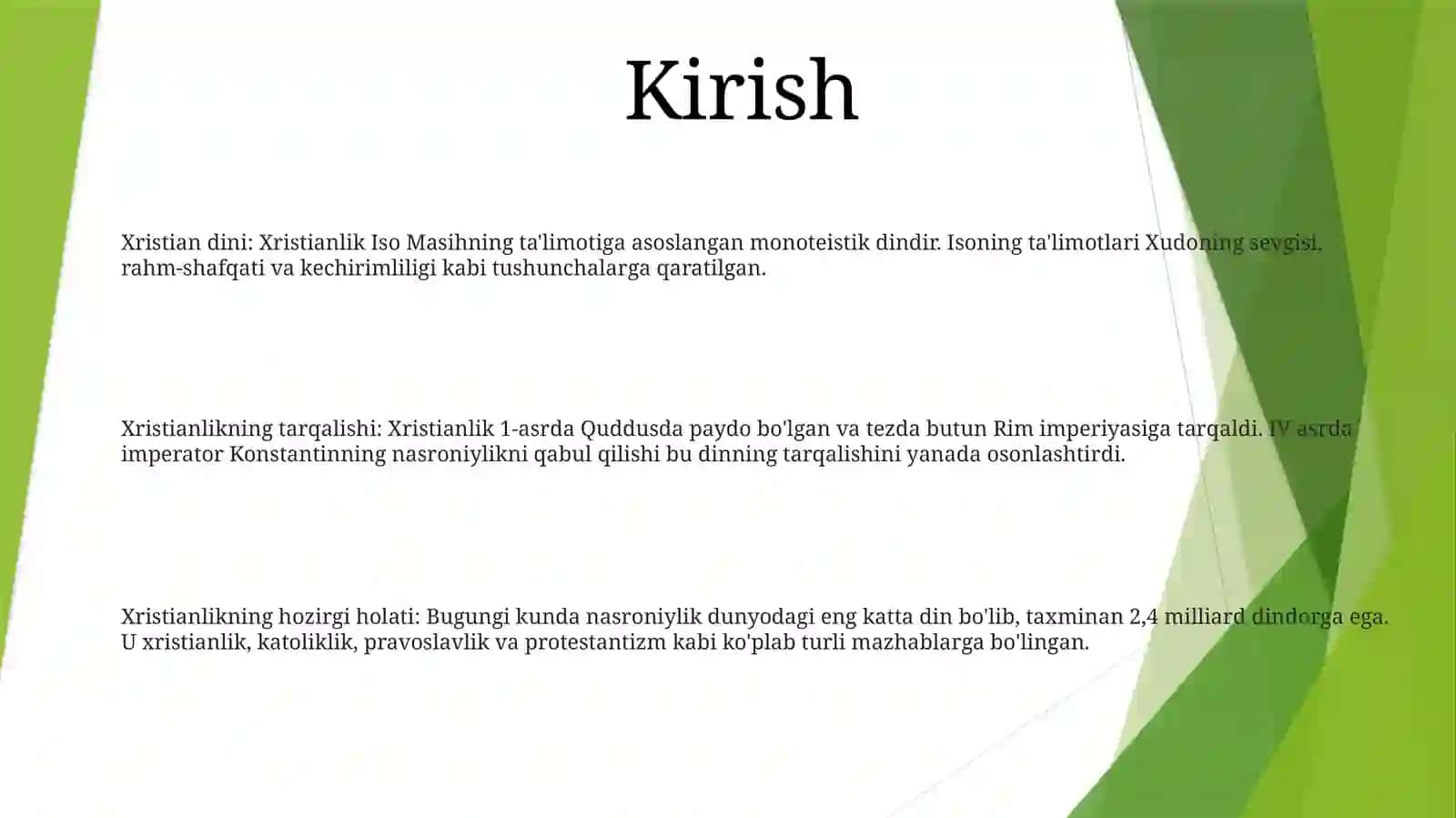 Xristianlik Dini VaUningTarqalishi 2