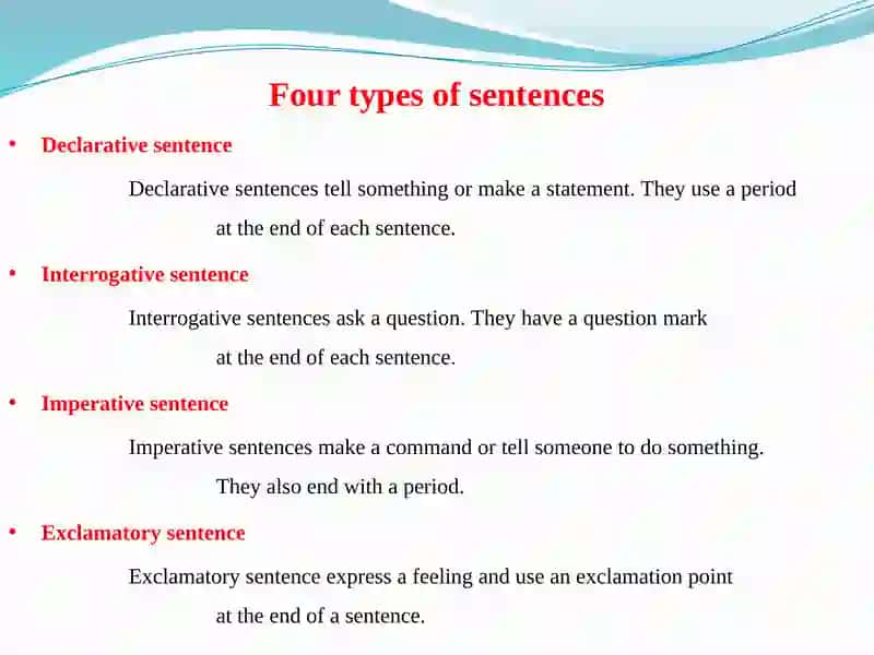 Four types of sentences 2
