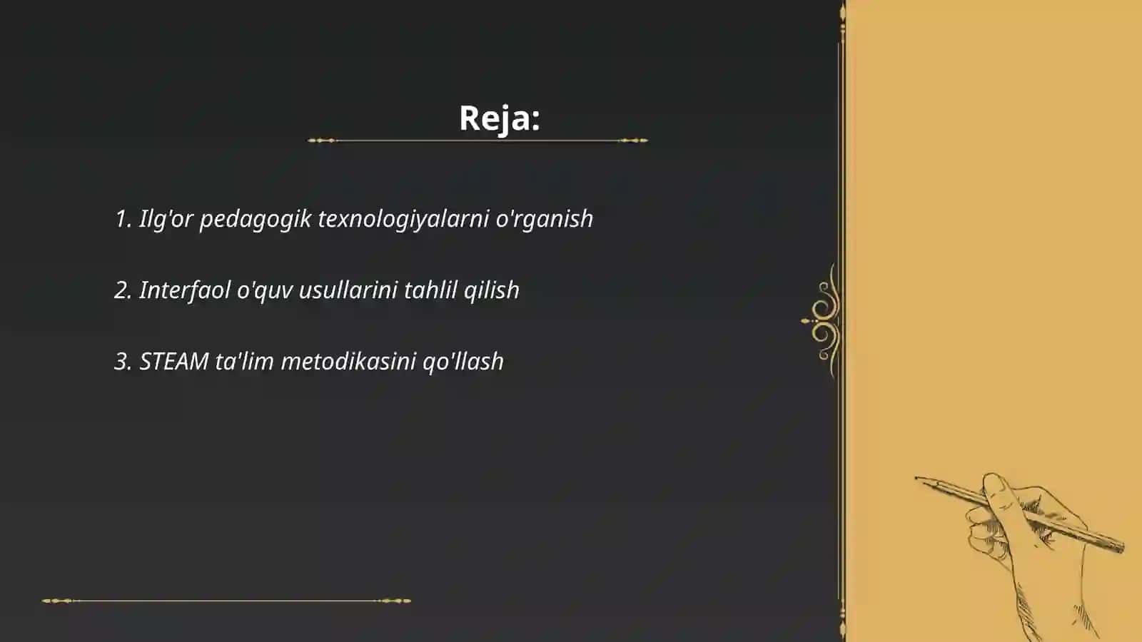 Ilg'or pedagogik texnologiyalarni o'rganish 2