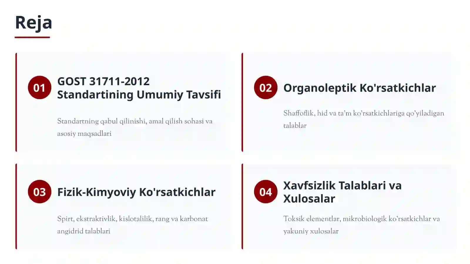 Pivo Sifat Ko'rsatkichlarini
GOST 31711-2012 Standarti
Bo'yicha O'rganish 2