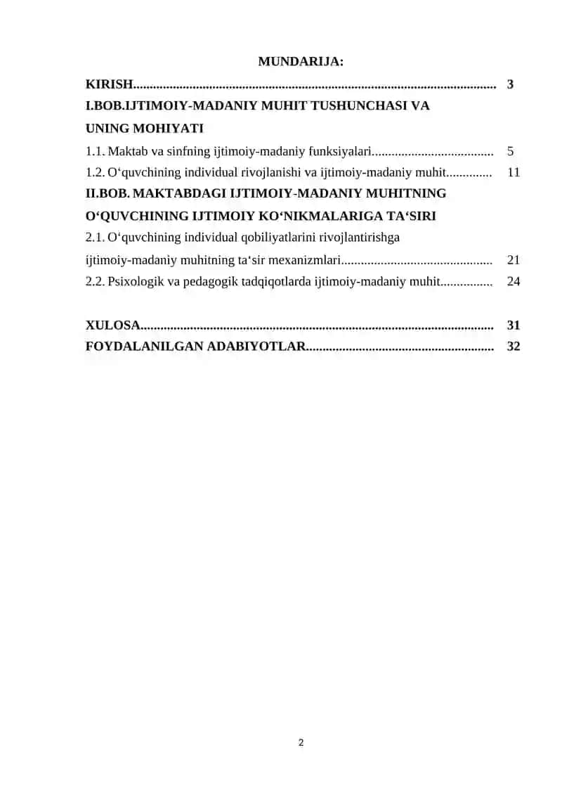 IJTIMOIY-MADANIY MUHIT (MAKTAB, SINF) O'QUVCHINING INDIVIDUAL RIVOJLANISHI VOSITASI SIFATIDA 2