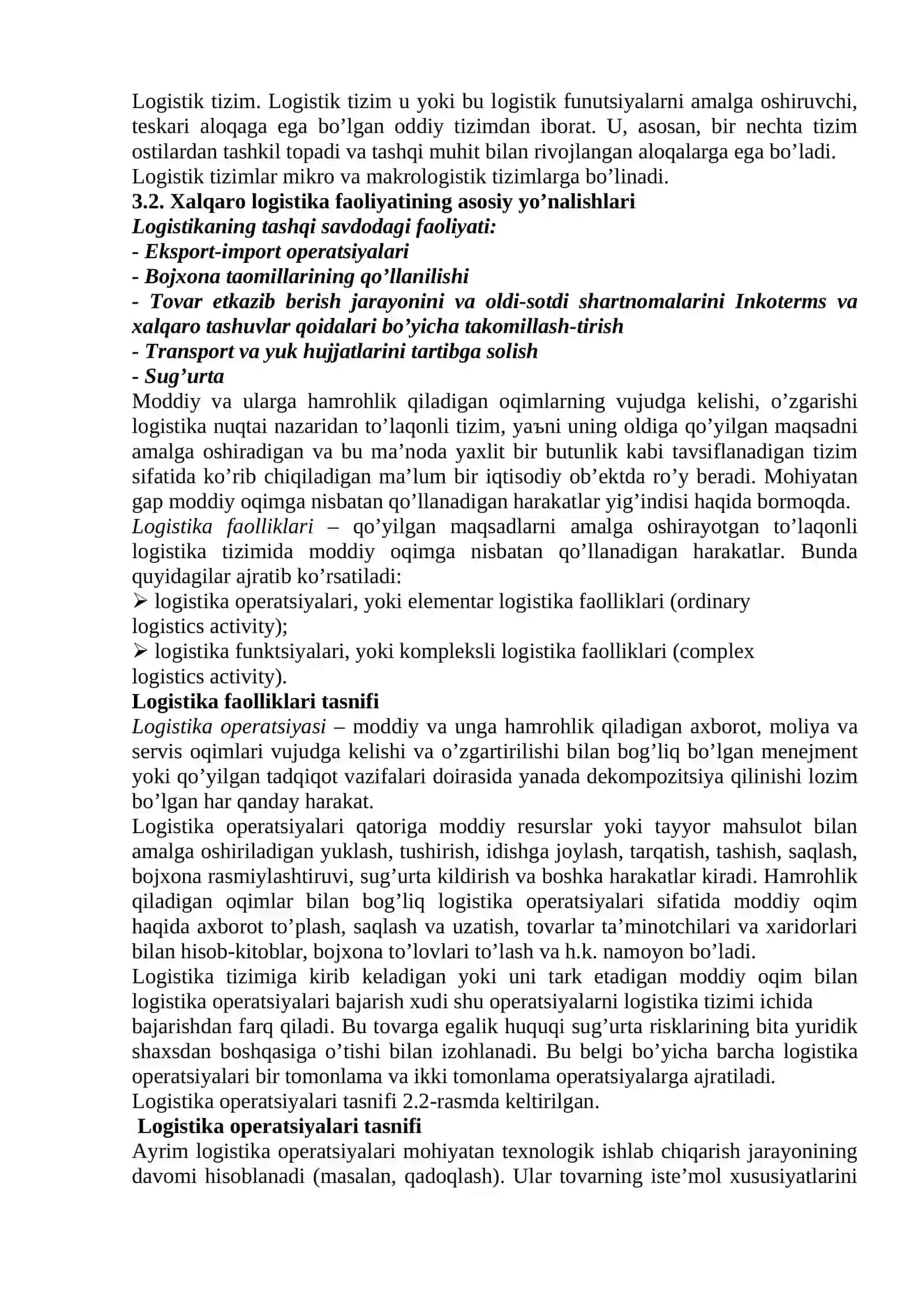 Lоgistik оpеrаtsiyalаrining аsоsiy bоsqichlаri 2