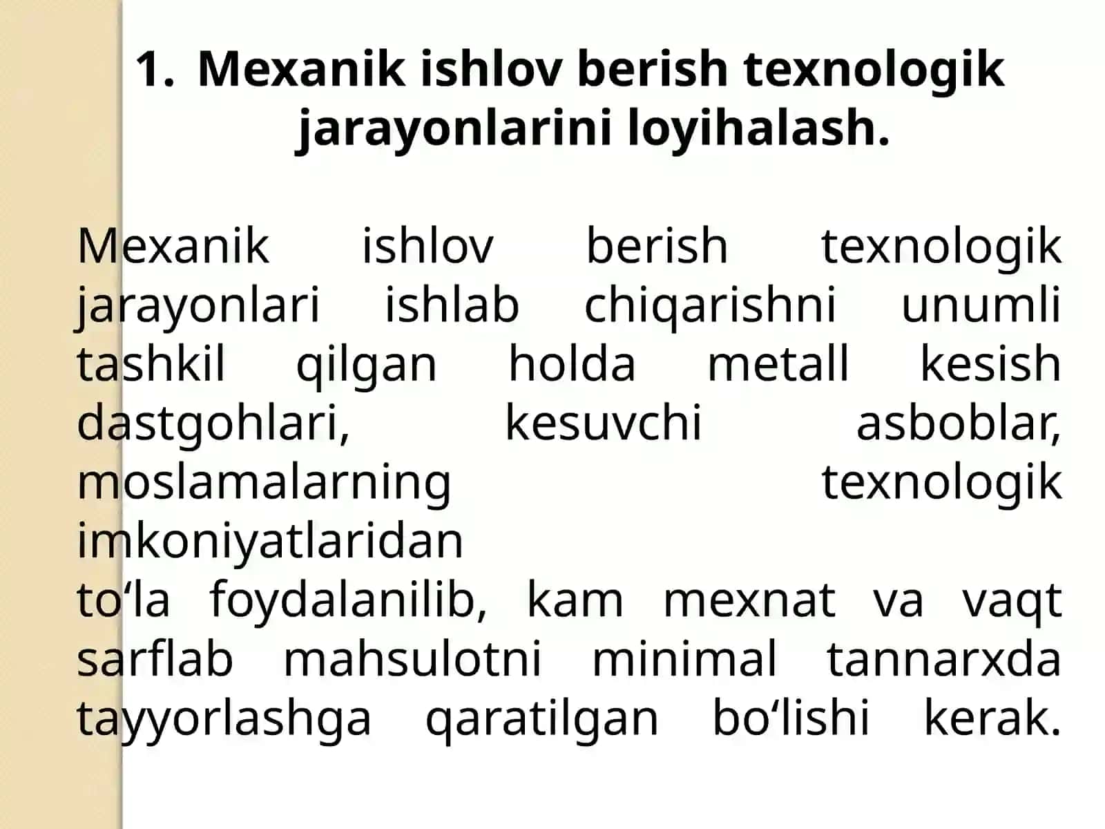 Mexanik ishlovberishtexnologik jara+yonlari iloyihalashi 2