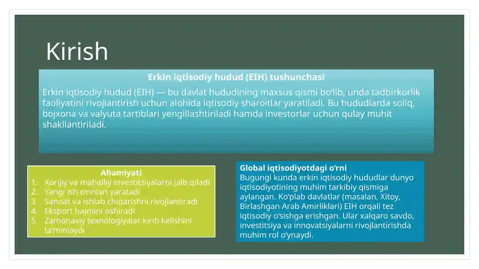 Erkin iqtisodiy hududlarni tashkil etishning xorij tajribas 2