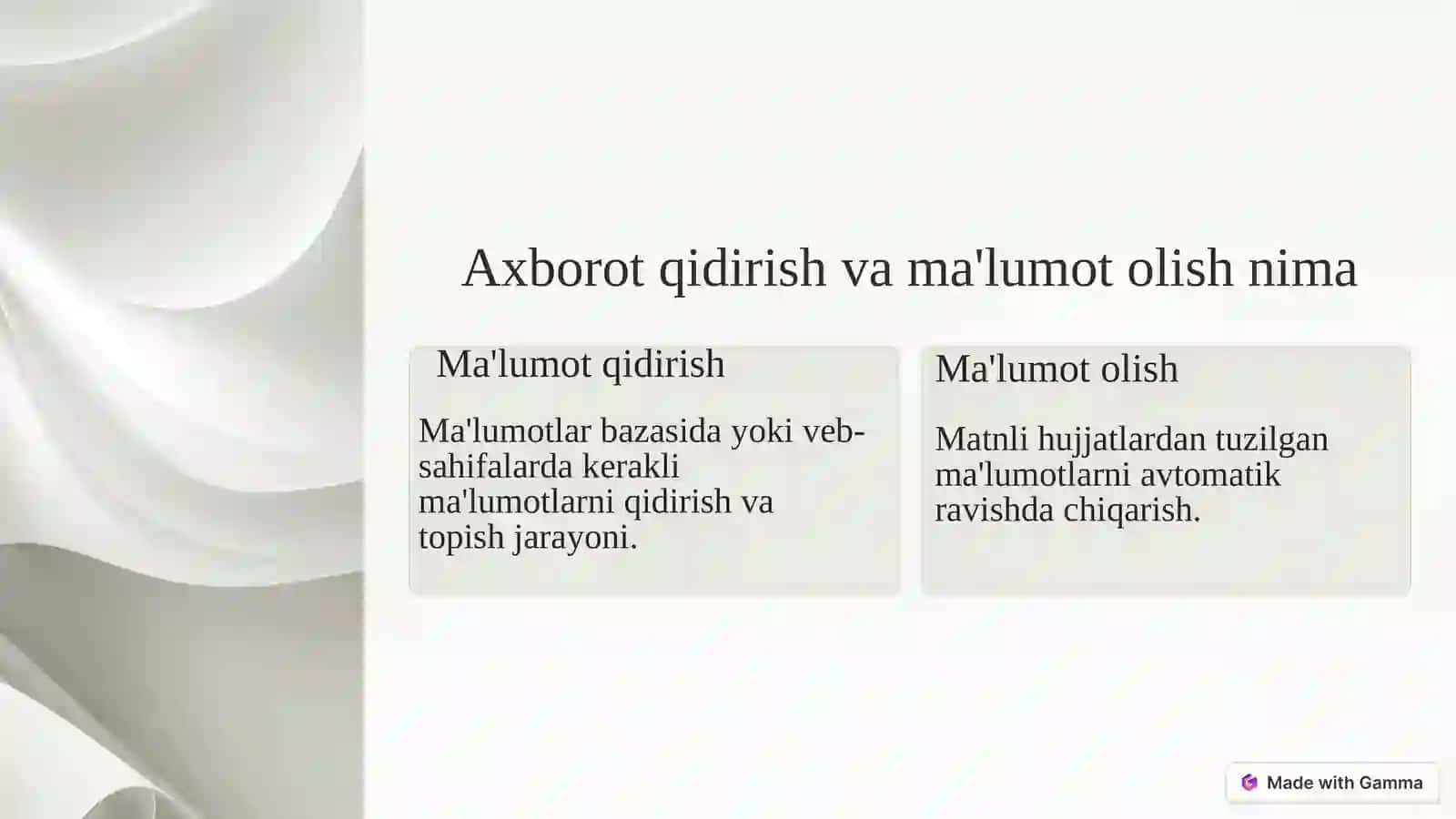 Axborotlarni izlash va qidirishda “Muvofiqlik reytingi” 2