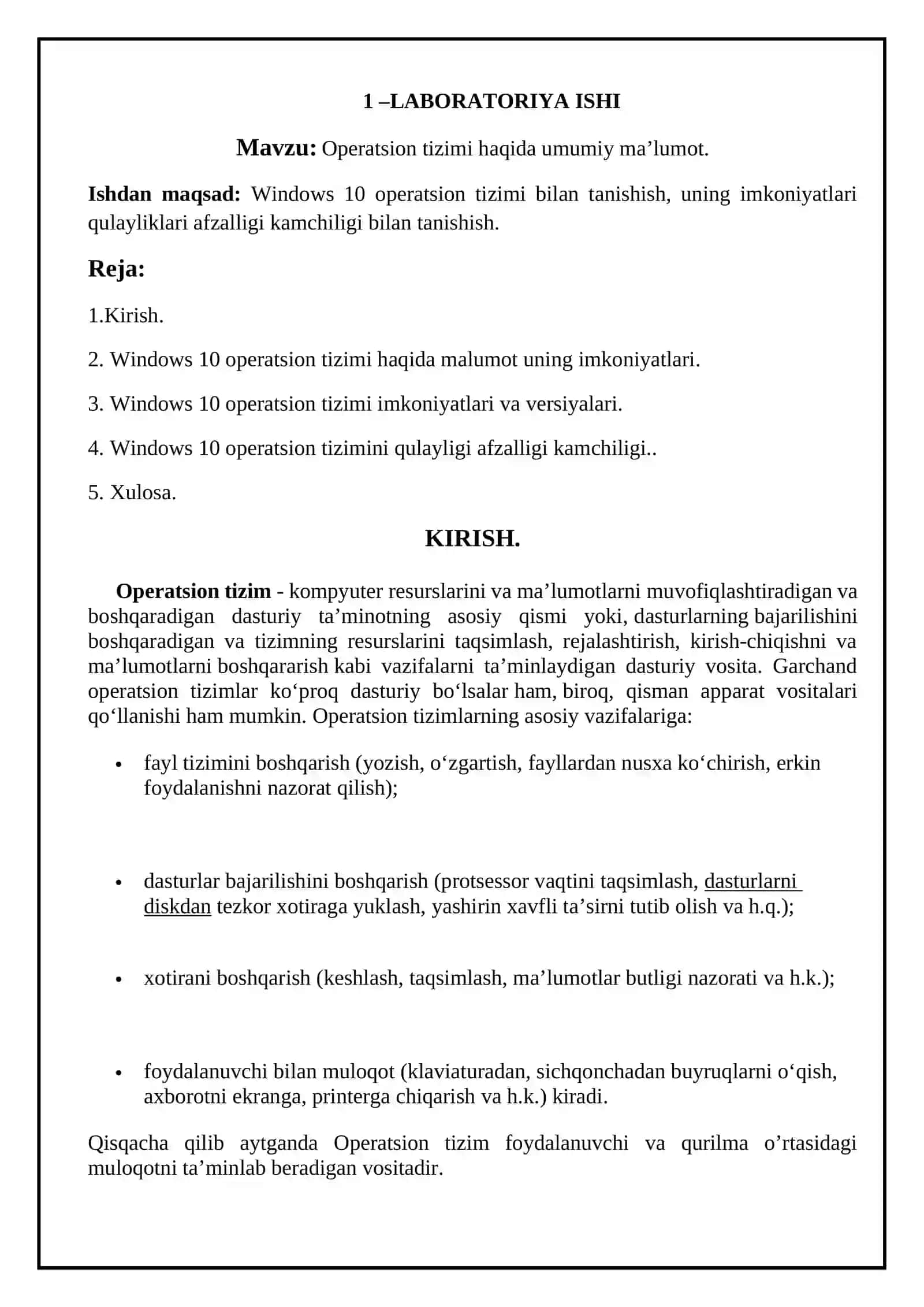Operatsion tizimlar 2