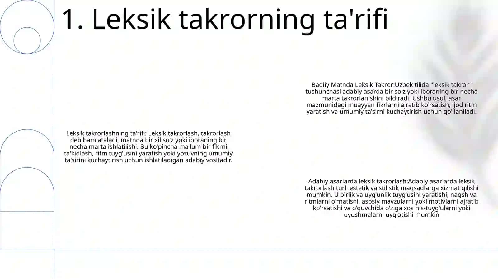 Badiiy Matnda Leksik Takror 2