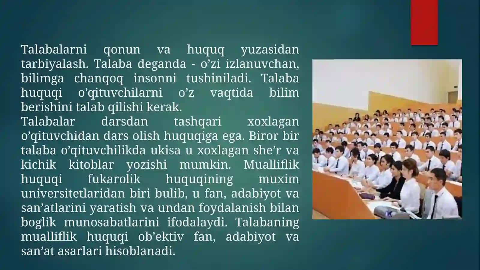 Оliy ta’lim talabasi. Huquq va majburiyatlar 2