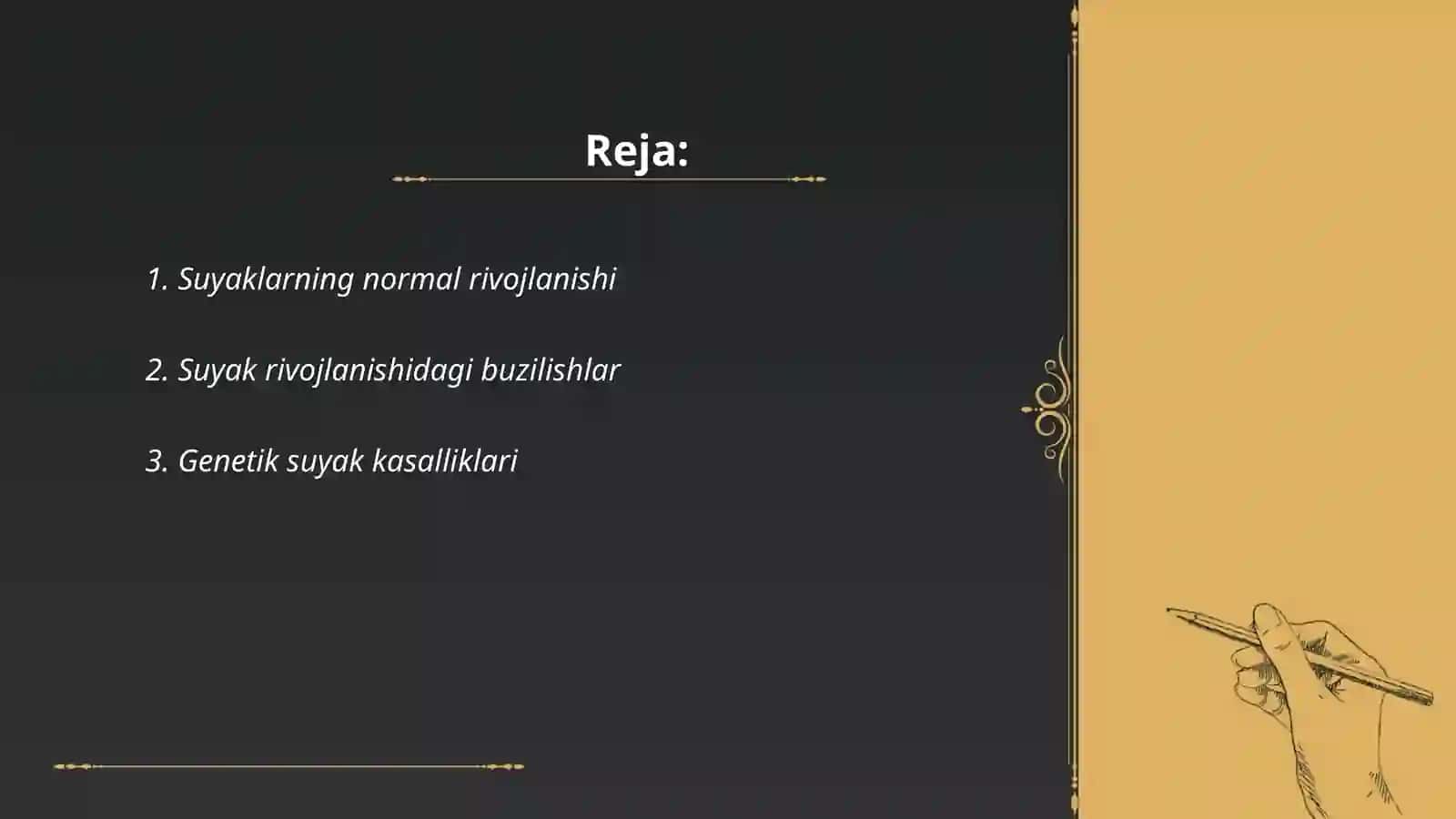 Suyaklarni rivojlanishini buzilishlari.Sinishlar.Osteonekroz 2