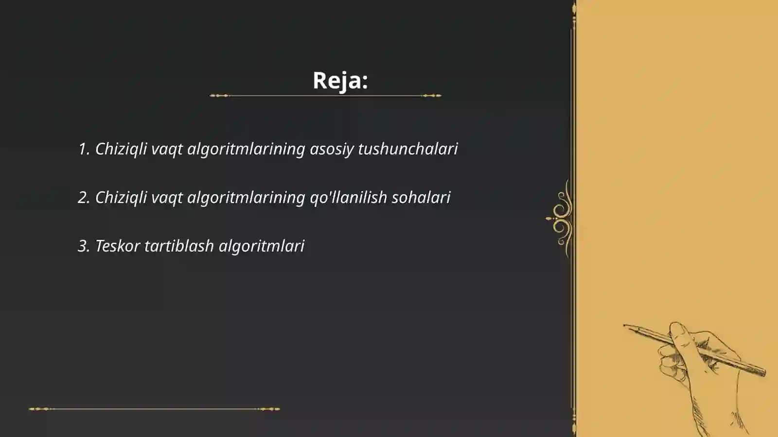 Chiziqli ish vaqti bilan tartiblash algoritmlari 2