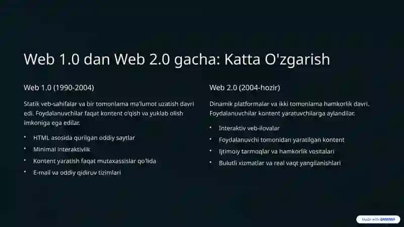 Web 2.0 ning paydo bo‘lishi va ijtimoiy Internet mafkurasi 2