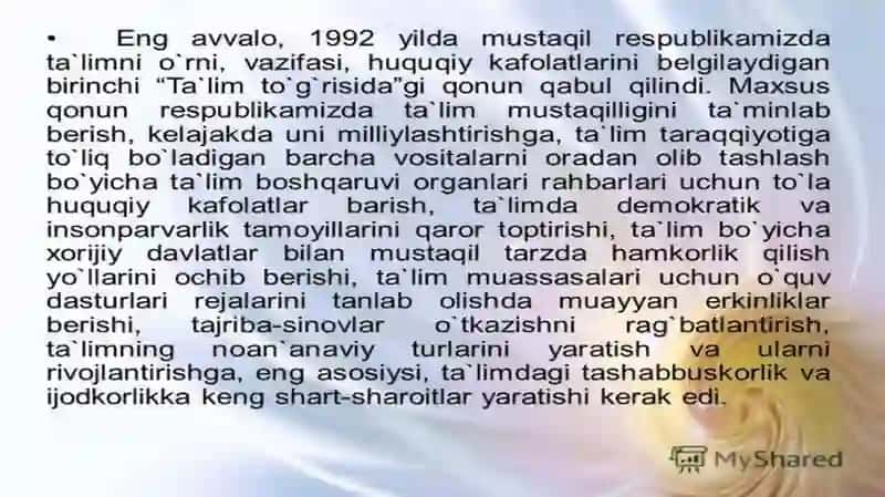TA’LIM TO’G’RISIDAGI QONUNI 2
